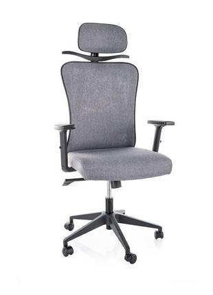 Крісло поворотне q-080m сіра тканина