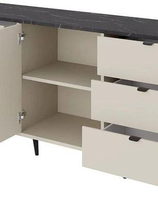 Комод marly reg 9 кашемир/орех 160 см, модульна система, з дотягом, металеві ніжки, лдсп/мдф 4