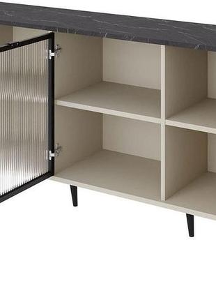 Комод marly reg 7 (160 см) кашемир/орех – стильный комод для гостиной с металлическими ножками и доводчиком 4