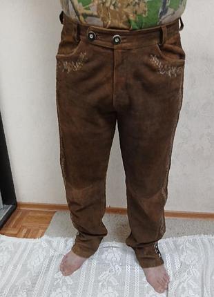 Брюки, брюки мужские баварские, винтажные, кожаные,з натуральной замши,в идеальном состоянии.