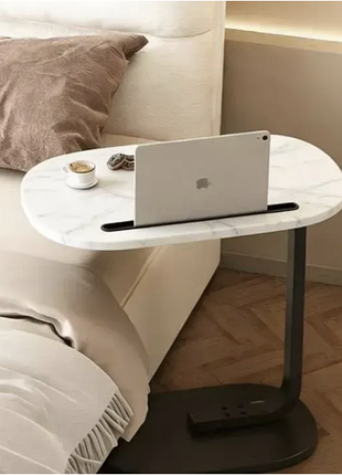 Прикроватный журнальный столик dash 64203 прямоугольный белый с черным