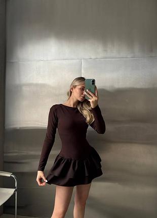 Коричнева сукня - комбінезон 10