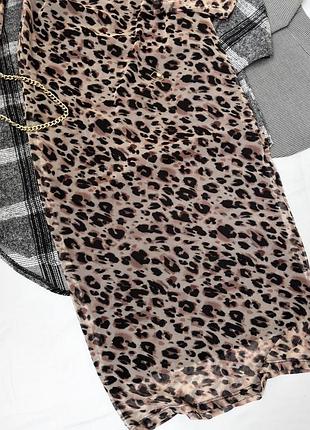 Нова сукня сітка в леопардовий принт 7
