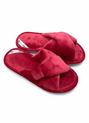 Капці жіночі topleo перехресні з петелькою велюр