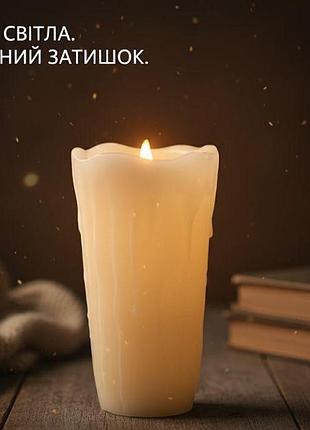 Свеча led 75*200мм с эффектом пламени. батарейки.