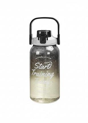 Стильна пластикова пляшка start training для води 1500мл. чорна