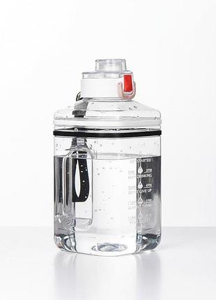 Белая бутылка для воды 2200 мл из bpa-free материала для спорта и фитнеса
