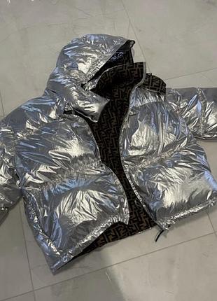 Жіноча двохстороння  зимня курточка fendi