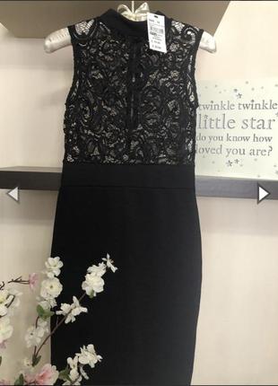 Стильное чёрное платье футляр, облегающее платье,1 фото
