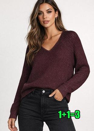 🤩1+1=3 фірмовий блискучий винний светр пуловер з люрексом fat face, розмір 56 - 58