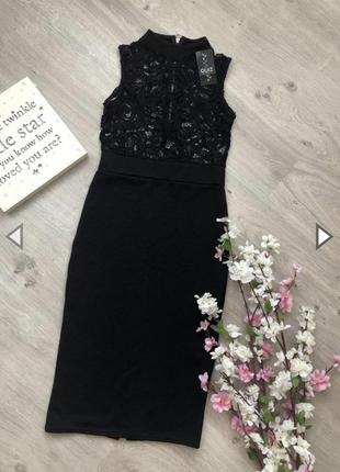 Стильное чёрное платье футляр, облегающее платье,4 фото