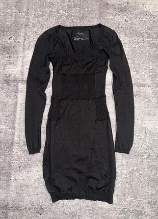 Allsaints чорна міні сукня з довгими рукавами y2k archive пачворк