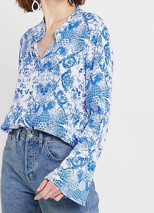 Блуза з віскози rich & royal, блакитна, м