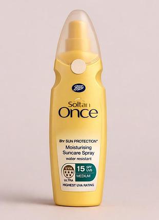 Зволожуючий сонцезахисний спрей для тіла soltan once moisturising suncare spray spf 15 | 200 мл | boots (uk)