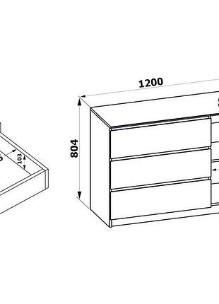 Комод т-3р дуб тахо 3