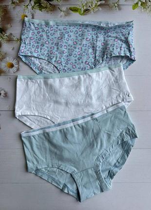 Трусики хіпстери на дівчинку блакитні (набір 3 шт.) primark р.128 (7-8 років)