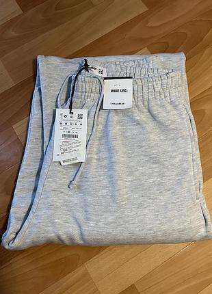 Pull & bear штани чоловічі wide leg сірі m нові з бірками