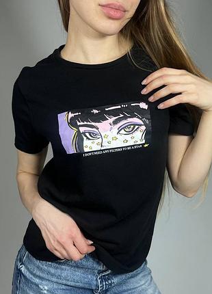 Жіноча футболка pull bear з очима y2k стилю