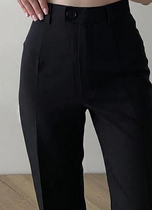 Чорні штани брюки палаццо прямі штани костюмні штани брюки чорні xxs xs чорні штани прямого крою класичні штани класичні брюки чорні маленькі