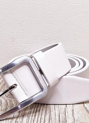 Жіночий білий шкіряний ремінь 3.5см