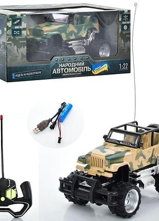 Іграшковий джип на радіокеруванні з амортизацією m 4963 7 см, акумулятор, usb-зарядка, 1:22