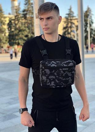 Нагрудна сумка intruder camouflage / барсетка чоловіча сумка камуфляж