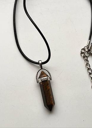 Кулон тигровый глаз подвеска на шнурке