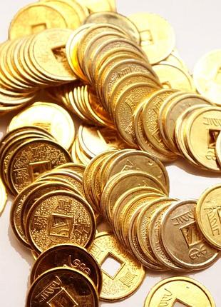 Монета фен шуй золотий колір