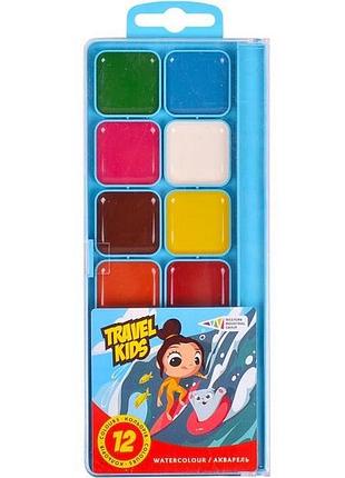 Детская акварель "travel kids" 312084/tk 12 цветов, медовая, 19х7 см