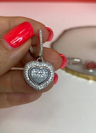 Сережки шопард срібло 925 проби з цирконієм