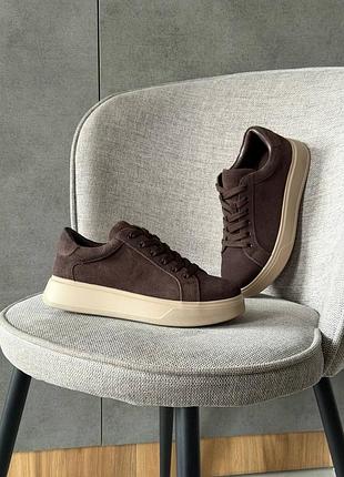 Кросівки жіночі коричневі замшеві осінні весняні літні