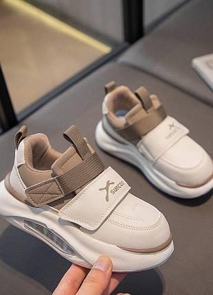 Кроссовки 142, р.26,27,28,29,30,31,32,33,34, белый/беж