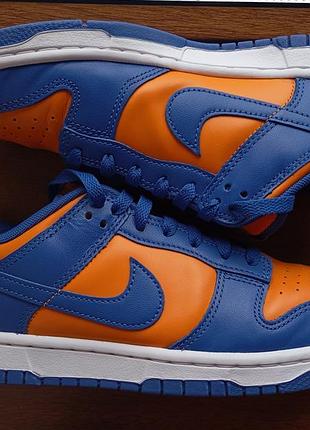 Кроссовки nike dunk low blue/orange dv0833-800 оригинал р.41 натуральная кожа us 8