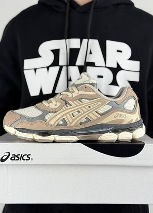 Чоловічі кросівки asics gel-nyc beige white grey