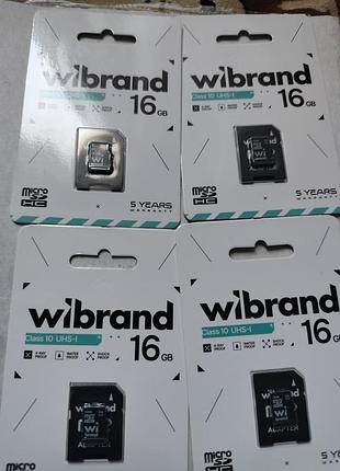 Флешки wibrand micro sd/hc 16gb 10класса.новые.