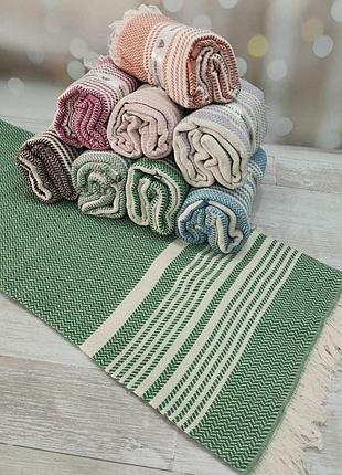 Рушник пештемаль пляжний, для лазні, для сауни бавовняне турецьке 100х180см