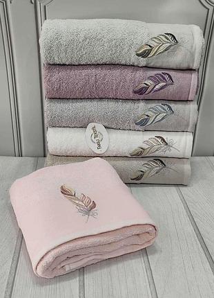 Набір лазневих рушників з вишивкою 70х140 см (6 шт.)