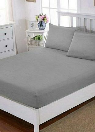 Махрове простирадло на гумці з наволочками