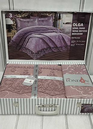 Покривало жакардове з мереживом тм arkur home lady london olga