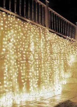 Xmas гірлянда led (водоспад 3m*2m) 320-ww теплий білий 3840