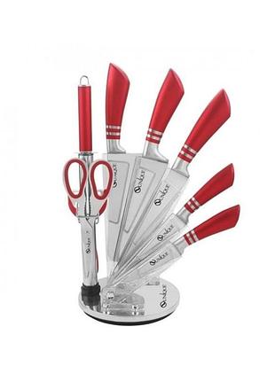Набор кухонных ножей с подставкой unique un 1832