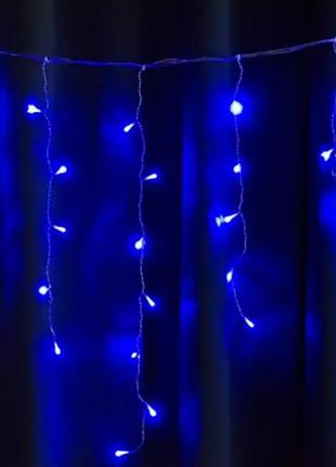 Xmas гирлянда led 120 3.3line short curtain (сосульки/бахрома) b-1 синяя 5mетров ул.+соед. белый 3937