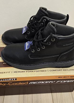 Мужские демисезонные весенние ботинки skechers 40 eu 25.5 см черные