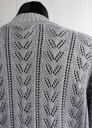 Джемпер серого цвета с коротким рукавом, ручная работа 9