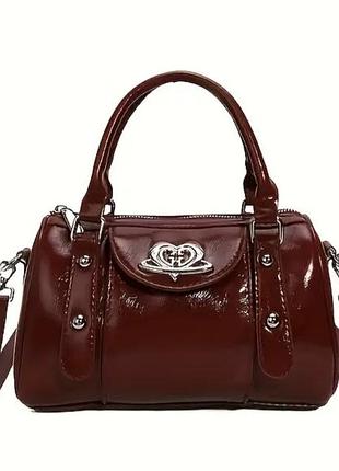 Стильна бордова лакована сумка