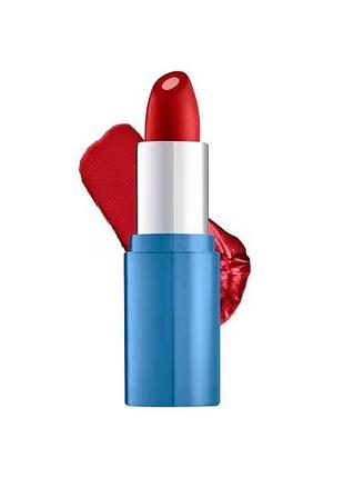 Червона помада, помада rimmel london kind & free satin з гіалуроновою кислотою - scarlet flame 006