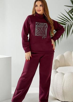 Новый большой размер флис костюм