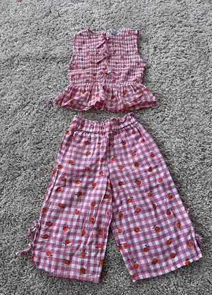 Крутий літній костюм на дівчинку,в принт апельсинки