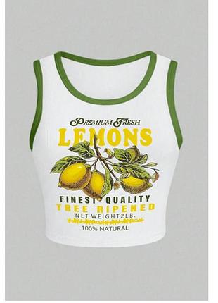 Кроп топ майка  з лимонами shein