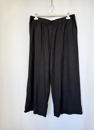 H&m широкие штаны лён и вискоза брюки палаццо xxl на резинке летние базовые